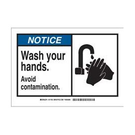 Señalamiento - NOTICE Avoid Contamination. Wash Your Hands.