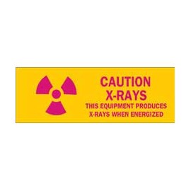 Señalamiento - Caution x-rays this equipment produces x-rays when energized