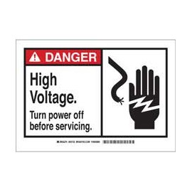 Señalamiento - DANGER High Voltage. Turn Power Off Before Servicing.